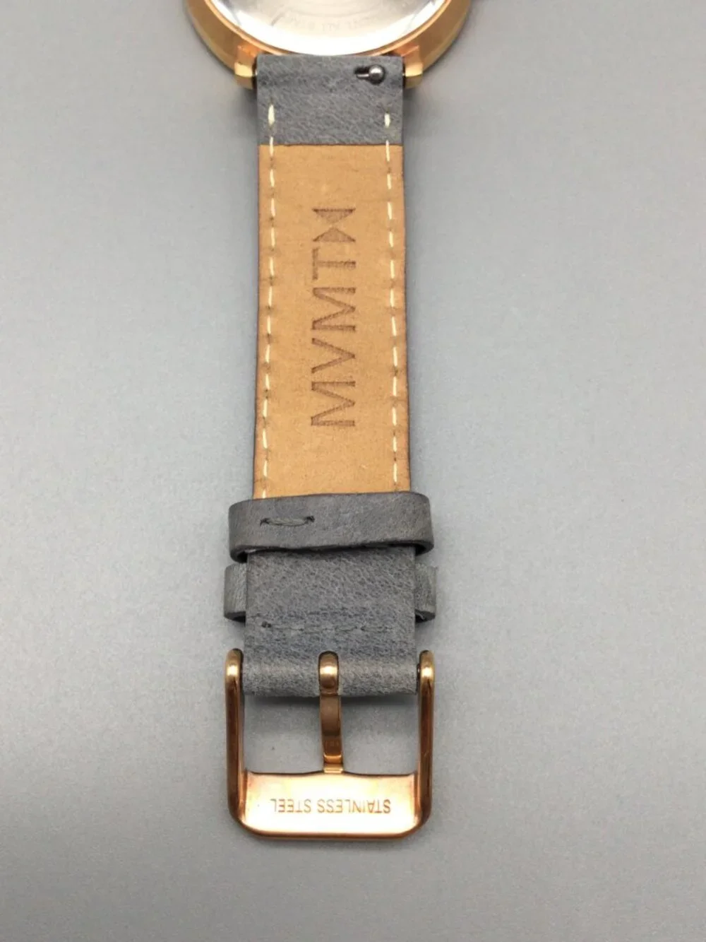 MVMT Signature II Watch Women 34mm Rose Gold Tone Date Gray Band New Battery